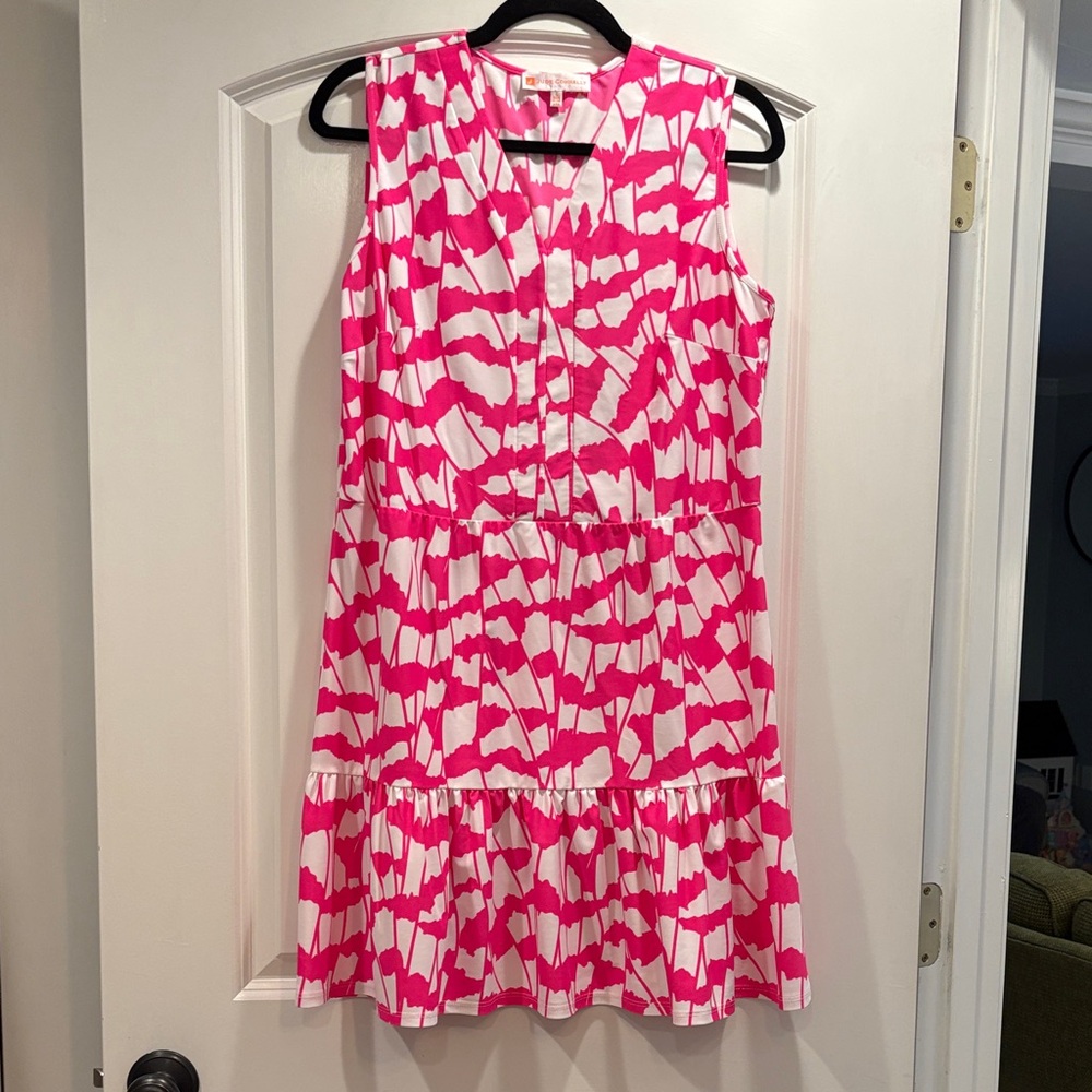 Jude Connally Vibrant Pink and White Dress